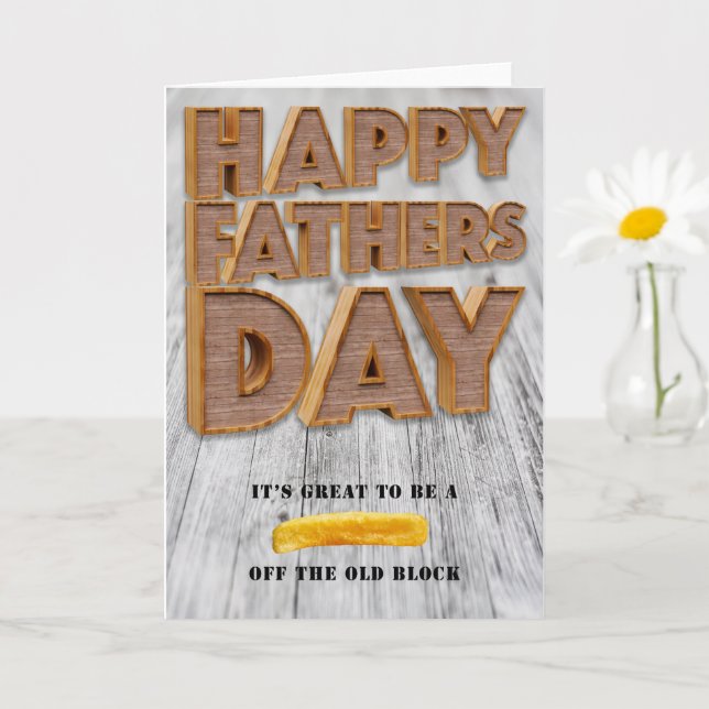 Fars dag Chip av det gamla blocket Kort (Liten växt)