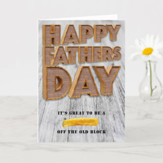 Fars dag Chip av det gamla blocket Kort