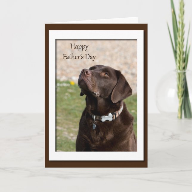 Fars dag Chocolate Brown Labrador Hund Kort (Framsida)