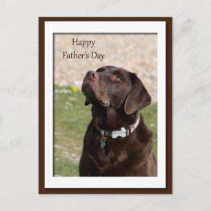 Fars dag Chocolate Brown Labrador Hund Vykort