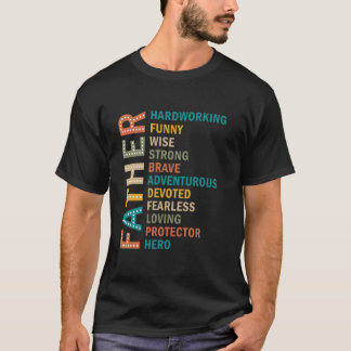 Fars dag-citat Hårdarbetande Roliga Kloka Starka T Shirt