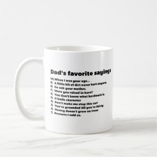 Fars dag citerar roligt pappaord från dotter kaffemugg