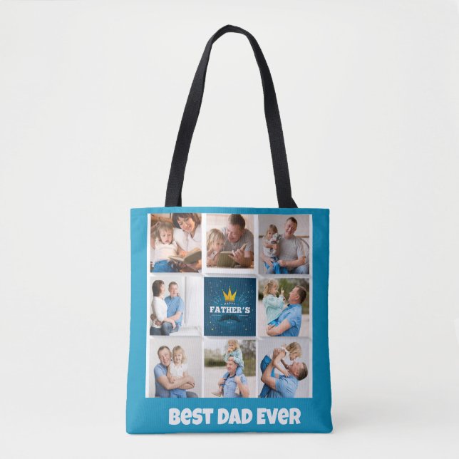 Fars dag Collage Tote Bag Tygkasse (Framsida)