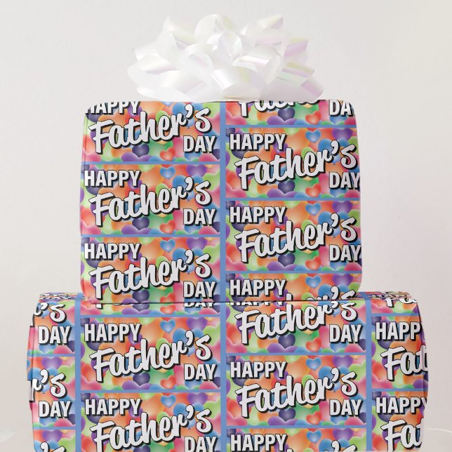 Fars dag Colorful Heart Toss Roligt Gift Presentpapper (Skapare uppladdad)