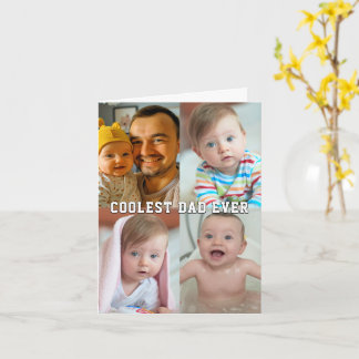Fars dag Coolaste pappa någonsin Baby Fotokollage Kort