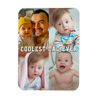 Fars dag Coolaste pappa någonsin Baby Fotokollage Magnet