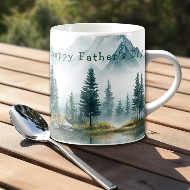 Fars dag Country Berg Tallbarrsträd Kaffemugg (Skapare uppladdad)