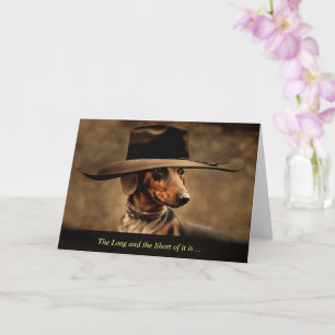 Fars dag Cute Dachshund Hund i Cowboy Hat Kort