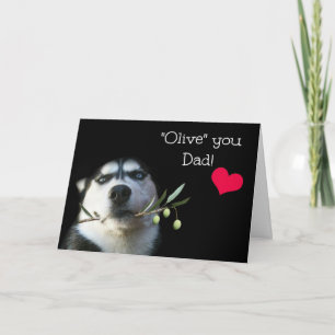 Fars dag Cute och Funny Siberian husky-kort Kort