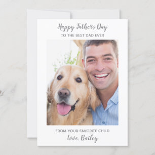 fars dag Cute Personlig Hund Pet Photo Pappa Julkort