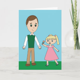 Fars dag Cute to Pappa från dottern Personlig Kort