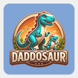 Fars dag Daddosaur Fyrkantigt Klistermärke