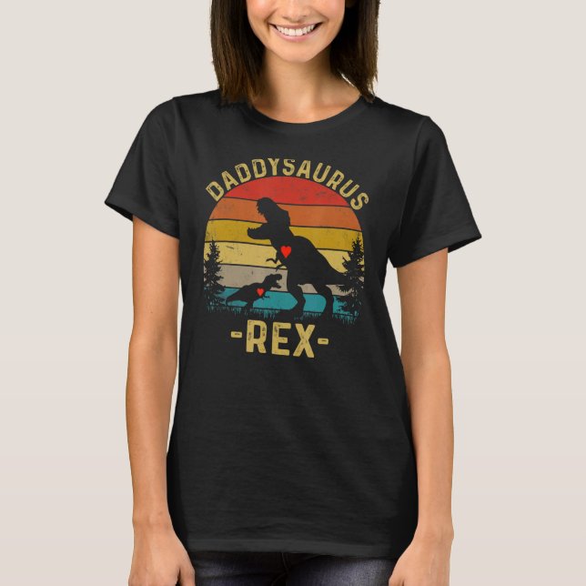 Fars dag Daddysaurus Dinosaur pappa Rex Saurus T Shirt (Framsida)
