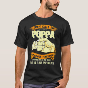 Fars dag De kallar mig Poppa Vintage Poppa Fathe T Shirt