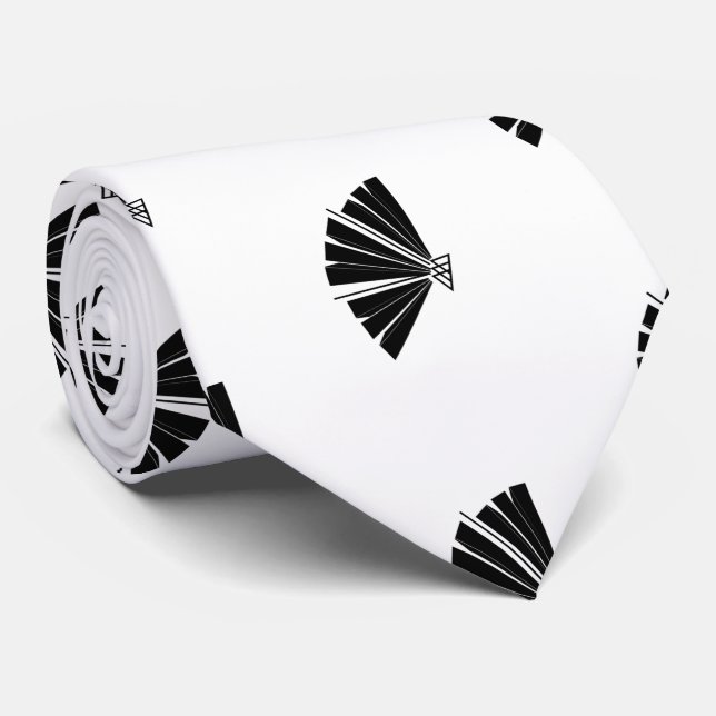 Fars dag Decorative Black White Fläkt Slips (Rullad)