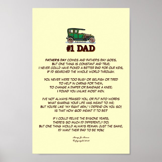 Fars dag Dikt från frun Poster (Framsidan)