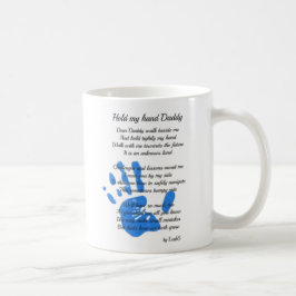 Fars dag Dikt - håll handhandavtryckaren Pappa Gif Kaffemugg