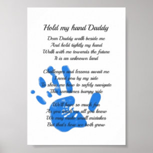 Fars dag Dikt - håll handhandavtryckaren Pappa Gif Poster