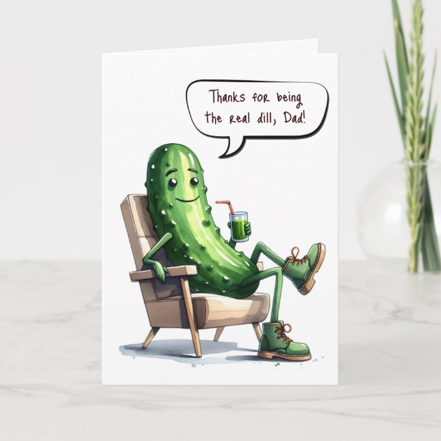 Fars dag Dill Pickle Humor Kort (Framsida)