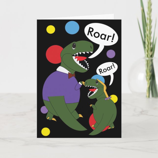 Fars dag Dinosaur från dotter Personalize Kort (Framsida)