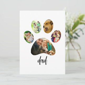 Fars dag Dog Dad | 5 Klöstavlor Fotokollage Julkort