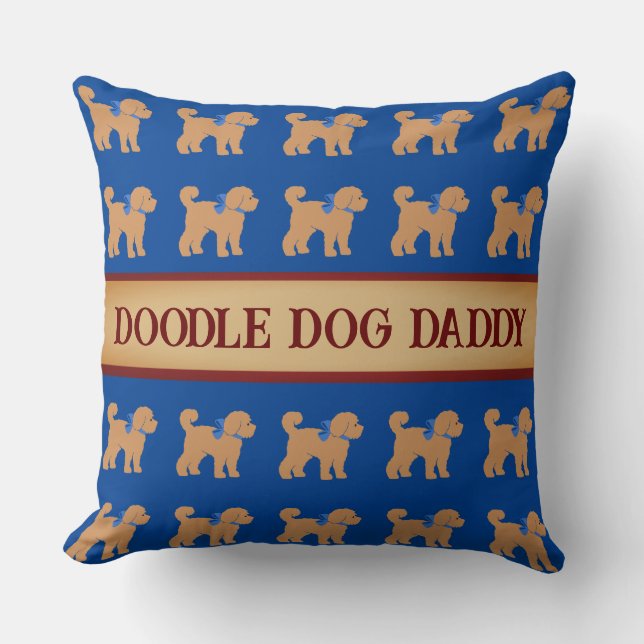 Fars dag Doodle Hund Kudde (Framsida)