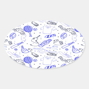 Fars dag doodle ovalt klistermärke