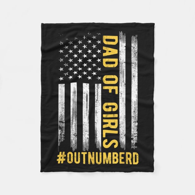 Fars dag dotter Julafton Pappa av flickor utan räk Fleecefilt (Framsidan)