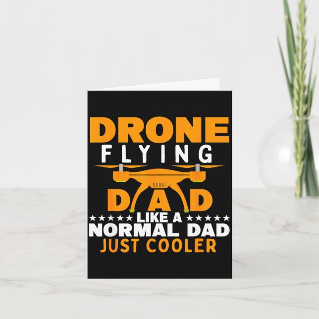Fars dag drönare flygande pappa som en normal papp kort (Framsida)