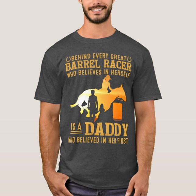 Fars dag Ekvestrien pappa, Barrel pappa T Shirt (Framsida)