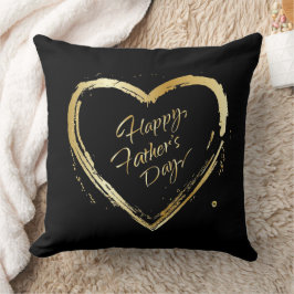 Fars dag Elegant Lyxdesign Guld hjärttext Kudde