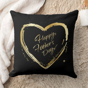 Fars dag Elegant Lyxdesign Guld hjärttext Kudde