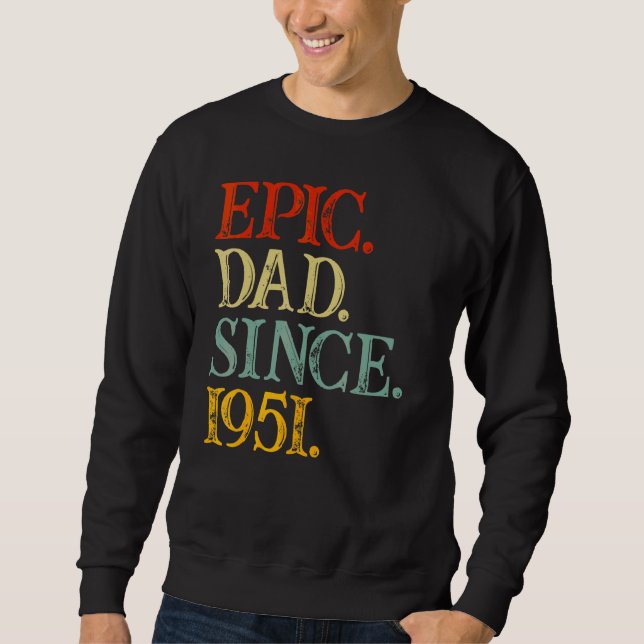 Fars dag Episk Pappa Sedan 1951 Barnbarn Pappa Gra Lång Ärmad Tröja (Framsida)