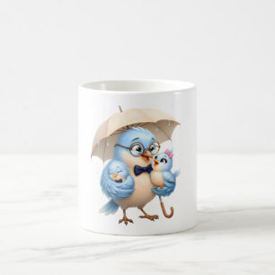 Fars dag Fågel Kaffe Mugg Söt Pappa och Bebis
