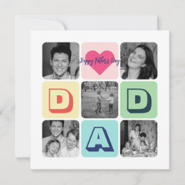 Fars dag-familjens fotogrid Pappa Bild Collage Julkort