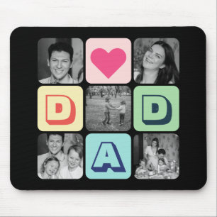 Fars dag-familjens fotogrid Pappa Bild Collage Musmatta