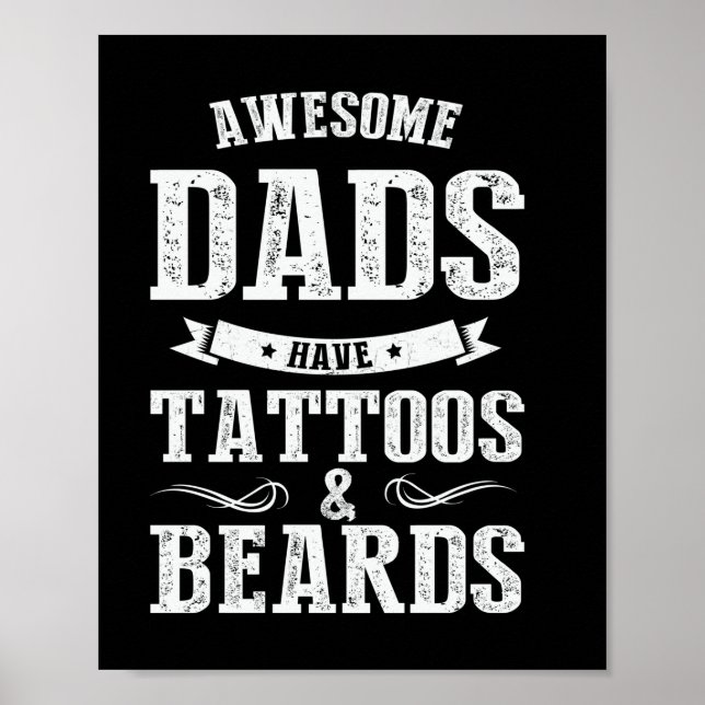 Fars dag Fantastisk Pappor har tatueringar Poster (Framsidan)