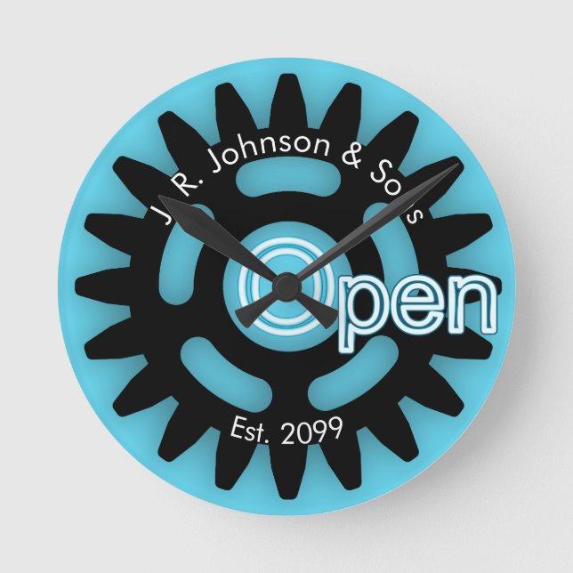 Fars dag Far & Sons Mechanics Open Est. Rund Klocka (Framsida)