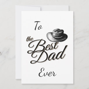 Fars dag fedora hatt med text Tack Kort