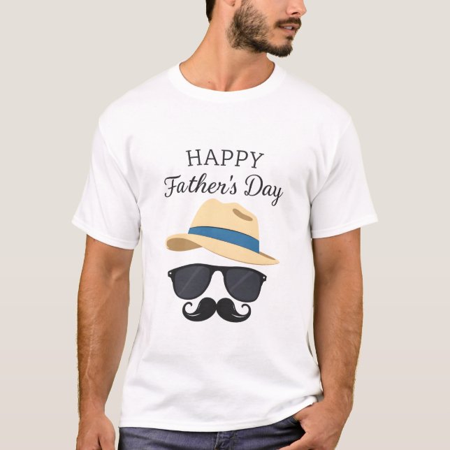 Fars dag Fedora, solglasögon och klassisk Stil T Shirt (Framsida)