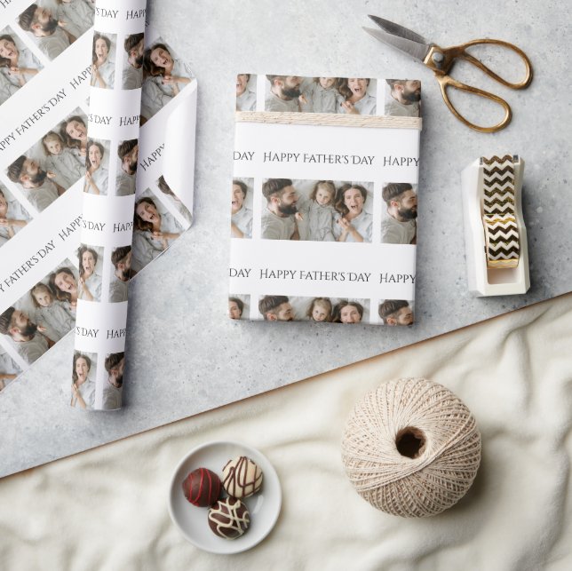 Fars dag Figursätta Pappert med 3 foton och text Presentpapper (Hantverk)