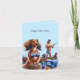 Fars dag Fiske Dachshund-kort Kort