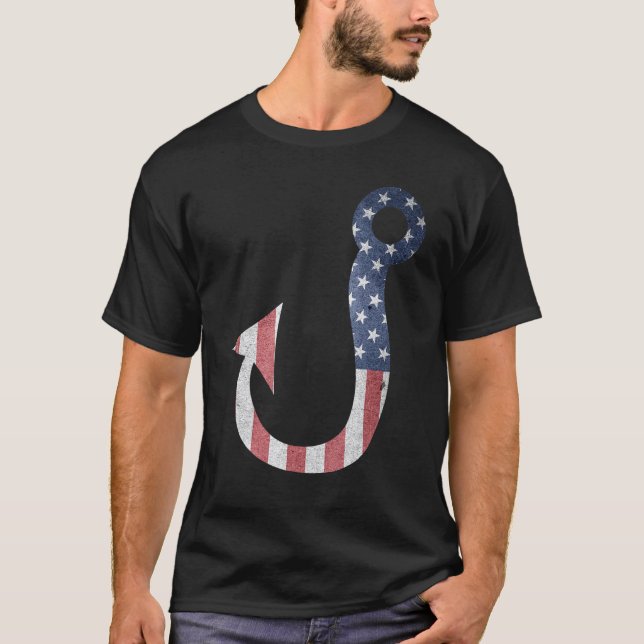 Fars dag Fiske efter Flagga Krok T Shirt (Framsida)