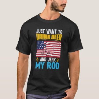 Fars dag Fiske Fiskare USA Flagga Öl T Shirt