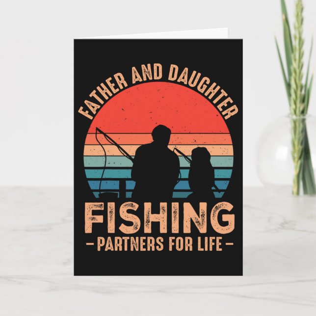 Fars dag Fiske Pappa Fars dag Från Dotter  Kort (Framsida)