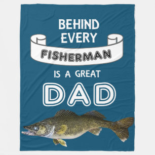 Fars dag Fiske Underbara Pappa Walleye Fleecefilt