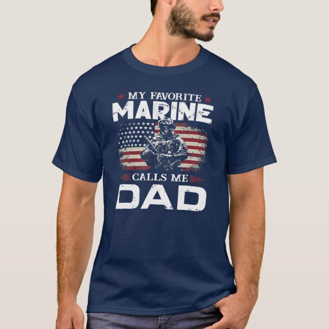 Fars dag Flagga Min favoritmarinmarinmarin kallar  T Shirt (Framsida)