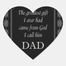 Fars dag - födelsedag "Underbarare gåva I" Hjärtformat Klistermärke