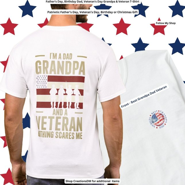 Fars dag, födelsedagen Pappa, farfar och veteran T Shirt (Skapare uppladdad)