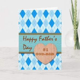 Fars dag för #1 God Pappa, Argyle Design Kort